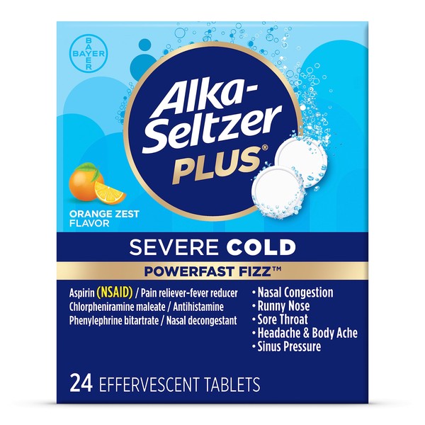 ALKA-SELTZER PLUS Alka-Seltzer Plus Severe Cold PowerFast Fizz Orange Zest