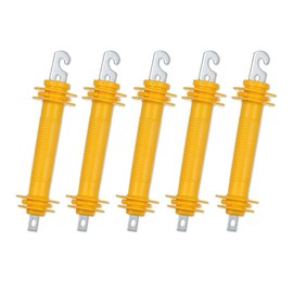 FENSMILE Pack of 5 Gate Handle with Steel Hook and Eyelet, Pasture Fence Gate Handles, Rubber Gate Handle - for Electric Fence, Gate Hooks, Yellow
