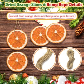 40 Pcs Dried Orange Slice Christmas Garland with Hemp Rope - Rustic DIY Hanging Decor for Tree Fireplace Wreath, Farmhouse Holiday Party Home Decor, Orange Slices for Crafts