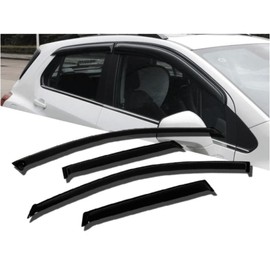 BURANIFUSION 4pcs Sun Rain Wind Deflectors Door Window Visors Outside Mount Channel Style Dark Smoke Tint for Mitsubishi Montero Sport 1997-2004 112-1130 WEF1828