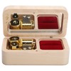 Mechanical Wooden Music Box Jewelry Ring Box Home Ornament Gifts