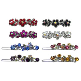 JCGY Combo Set of 8 2 Styles Small French Clip Hair Barrette Snap Clip Barrettes 2 ea 4 colors