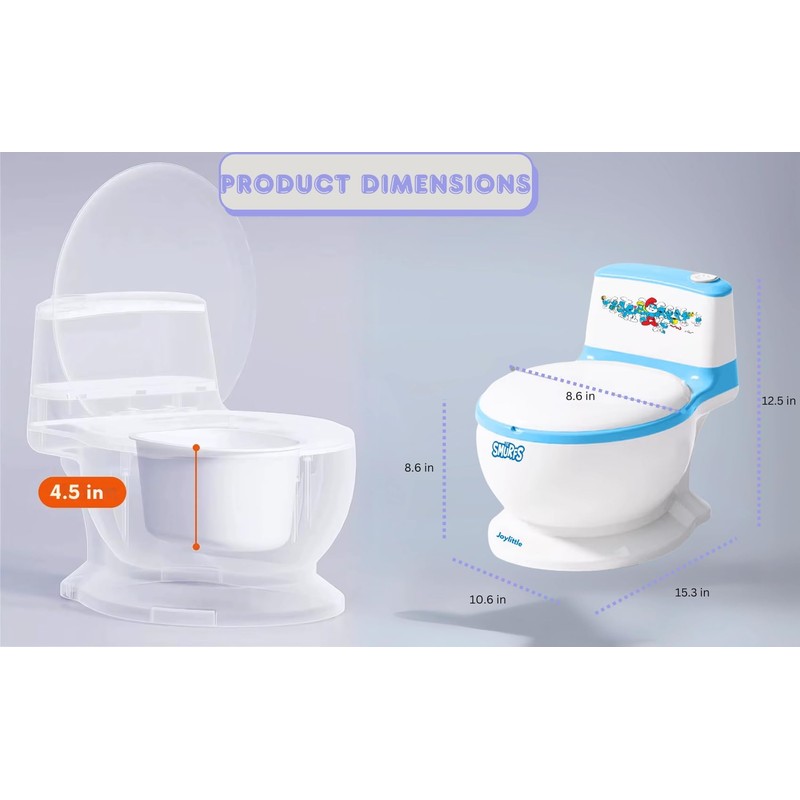 The Smurfs Lifelike Potty Training Toilet with Wipes Storage