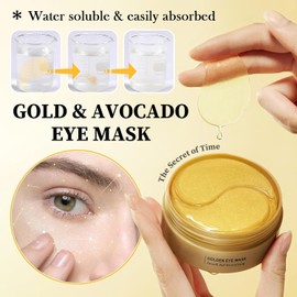 120Pcs Bolsas y Ojeras Parches de Ojo, 60PCS 24K Gold Parches Ojos+ 60PCS Colágeno Mascarillas Ojos, Tratamiento Antiarrugas, Secos y Líneas Finas, Hidratante Contorno de Ojo Antiarrugas