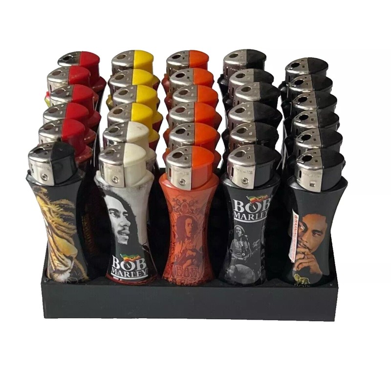 25 x BOB MARLEY CURVE LIGHTER different design Refillable Random