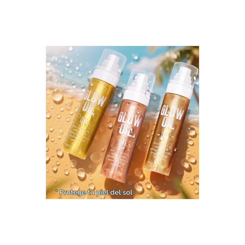 Aceite Corporal Iluminador, Protección Solar De Amplio Espectro Spf 50,