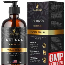 Retinol Serum for Dark Spots - Face Brightening Serum with Hyaluronic Acid, Vitamin E & Aloe Vera, Exfoliating Anti-Aging Hydrating Serum 2 oz (60 ml)