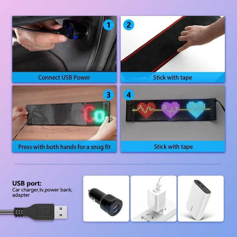 LED RGB Matrix Pixel Screen, 1 Count Scrolling Bright Advertising