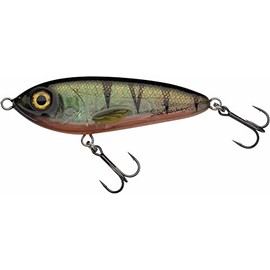 Abu Garcia Svartzonker McTracer Hybrid Jerkbait – Soft and Hard Lure for Pike, Perch, and Trout Fishing – Perfect for Freshwater and Saltwater Fishing, Hand-Painted, Yellowfin Perch 12.5 cm