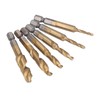 6Pcs Combination Drill Tap Bit 1/4in Hex Shank Spiral Tapping