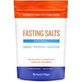 Nutri-Align Fasting Salts Electrolyte Powder, 400 g Electrolytes: Sodium, Potassium, Magnesium, Fasting Salts, Tasteless Fasting Electrolytes, Sugar and Filler-Free, Made in the UK
