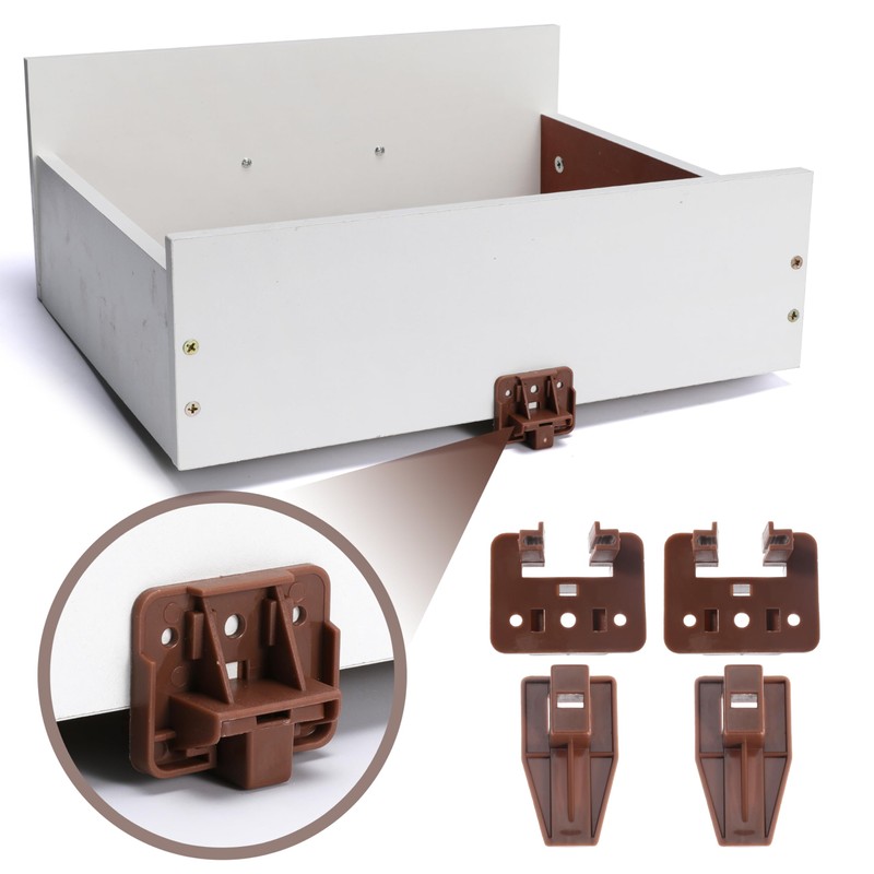 10PCS Drawer Slide Track Guide Glide for Center Mount Drawer