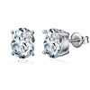Oval Stud Earrings Men Studs Silver Stud Fake Diamond Earrings