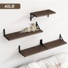 YGEOMER Floating Shelves for Wall, Walnut Wall Shelves Different Sizes,