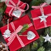 Logbuch-Verlag 18 Christmas Pendants Silver Metal Heart Star Tree 5