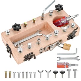SGZIOO Montessori Screwdriver Board Set, Montessori Toy from 3 4 5 Years, Wooden Screw Board, Screwdriver Board, Motor Skills Toy, Educational Toy for Girls and Boys