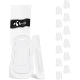 Tolaxy 12 Pairs Slip-on Eyeglass Nose Pads Covers, Clear Rectangle Replacement Nose Pieces, Anti-Slip Soft Silicone Nose Bridge Pads