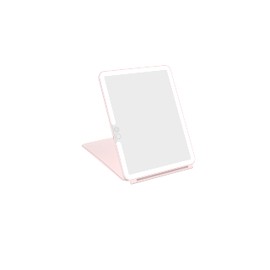 WEILY Makeup Mirror with Lights, 2000 mAh USB Rechargeable Lighted Makeup Mirror, Touch Screen 3 Colors Adjustable 72 LED Lights Compact Travel Mirror, Gift for Girls Women (Pink)