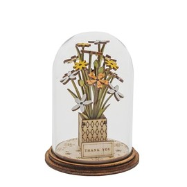 Kloche Thank you, Glass and porty veneer wood, Multi-Coloured