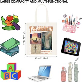 JTOUK Fantasy Movie Inspired Tote Bag Literature Gift Bookish Mythology Gift for Movie Fans, Pillars Tote EU, 13.78 inch x 15.75 inch, Large