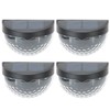 4Pcs Outdoor Waterproof Semicircle 6LED Solar Power Wall Lamp Black