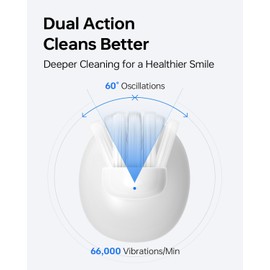 Laifen Wave Electric Toothbrush, Oscillation & Vibration Sonic Electric Toothbrush for Adults with 3 Brush Heads, IPX7 Waterproof Magnetic Rechargeable Travel Powered Toothbrush (Blue ABS)