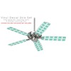Squared Seafoam Green - Ceiling Fan Skin Kit fits most