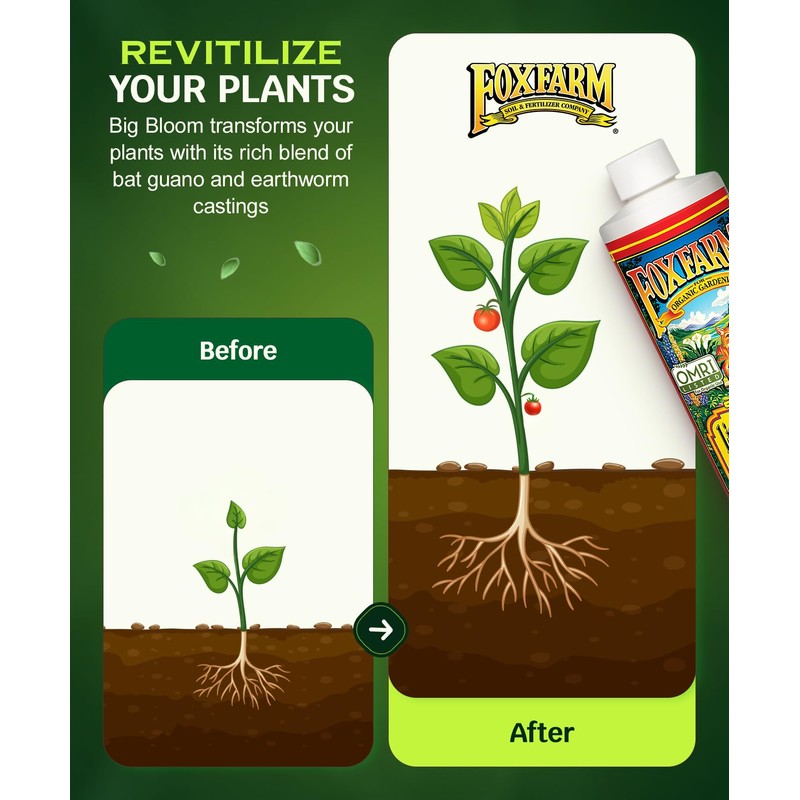 FoxFarm - Big Bloom Plant Food, Liquid Fertilizer Concentrate for