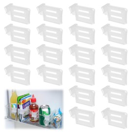 Pack of 20 Drawer Dividers, Adjustable, No Drilling, Extendable Drawer Organiser, Sturdy Drawer Divider with Spring Tension & Foam Protection for Kitchen, Cupboard & Office, White