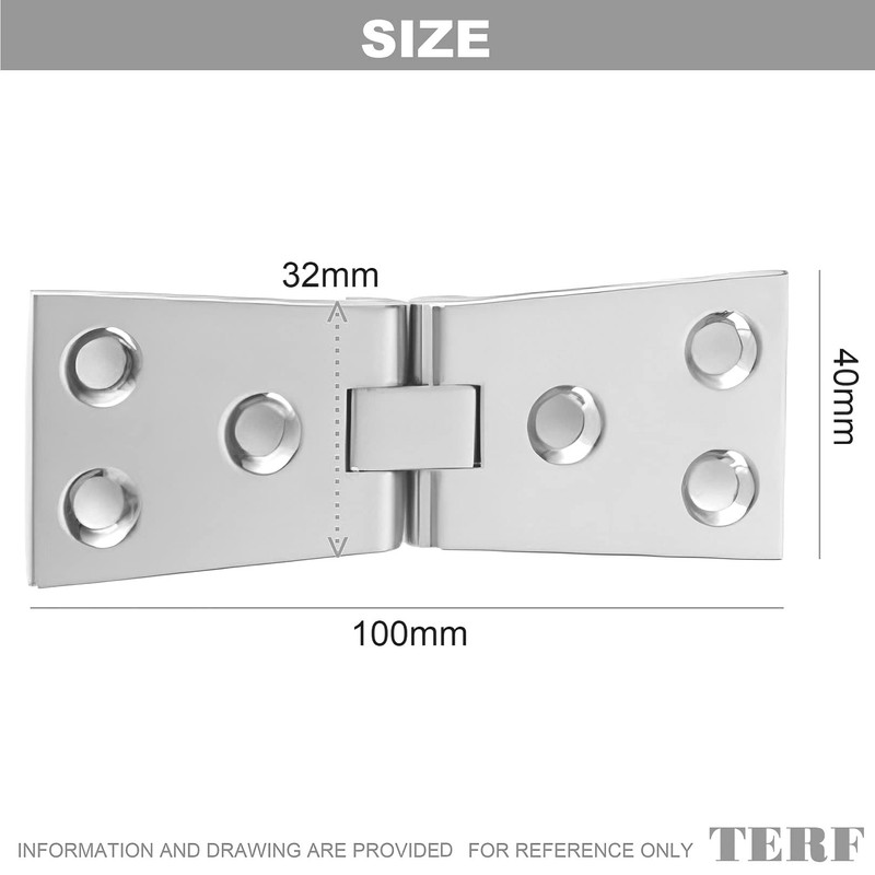 TERF® Heavy Duty Polished Chrome Counter Flap Hinges 100mm X