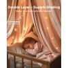 Large Bed Canopy with Star Lights, Double Layer Canopy for