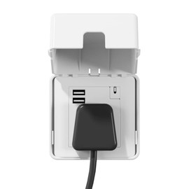 EUDEMON 1 Pack Baby Safety Electrical Outlet Cover Box, Childproof Large Plug Cover for Sockets & & Switches, Universal Plug Socket Cover, Easy to Install & Use (Single, White)