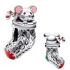 Yuscorai Festive Mouse & Stocking Charms Compatible for Bracelets and