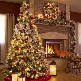 Christmas Lights - Battery Operated String Lights 33ft 100LED Outdoor String Light with Timer & 8 Modes, LED String Lights for Indoor Outdoor Wreath Christmas Wedding Party Decor, Warm White, 2 Pack