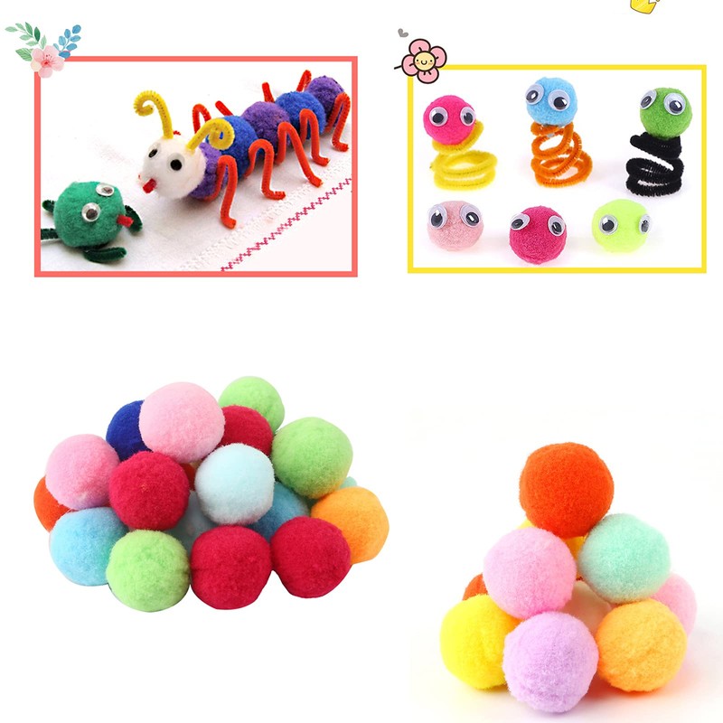 Colourful Fluffy Pom 20 mm Pom Balls Pompoms for Crafts