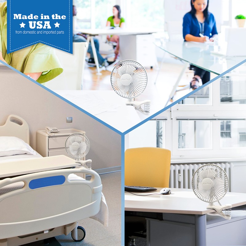 Air King Clip Fan, 6 inch, White