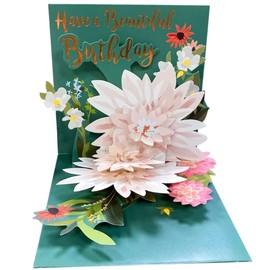 GFM® - HAVE A BEAUTIFUL BIRTHDAY - Unique 3D Pop Up Happy Birthday premium Greeting Card for women, wife, girlfriend, daughter, for her, nan, grandmother, girl - (CARD-1002-Birthday)