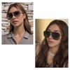 Retro Square Tinted Lens Aviator Sunglasses Tangle Free No Nose