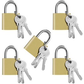 Gentpovth Pack of 5 32 mm Padlock with Key, Thickened Lock Body with Solid Iron Core, Small Padlock for Suitcases, Cupboards, Lockers, Lockers, Luggage Lock, Weatherproof
