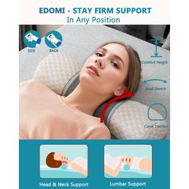 Edomi Buckwheat Cervical Pillow for Sleeping, Adjustable Roll Pillow for Neck Relief with Washable Pillowcase, Round Cylinder Bolster for Firm Support, 16x4 inch (Khaki)