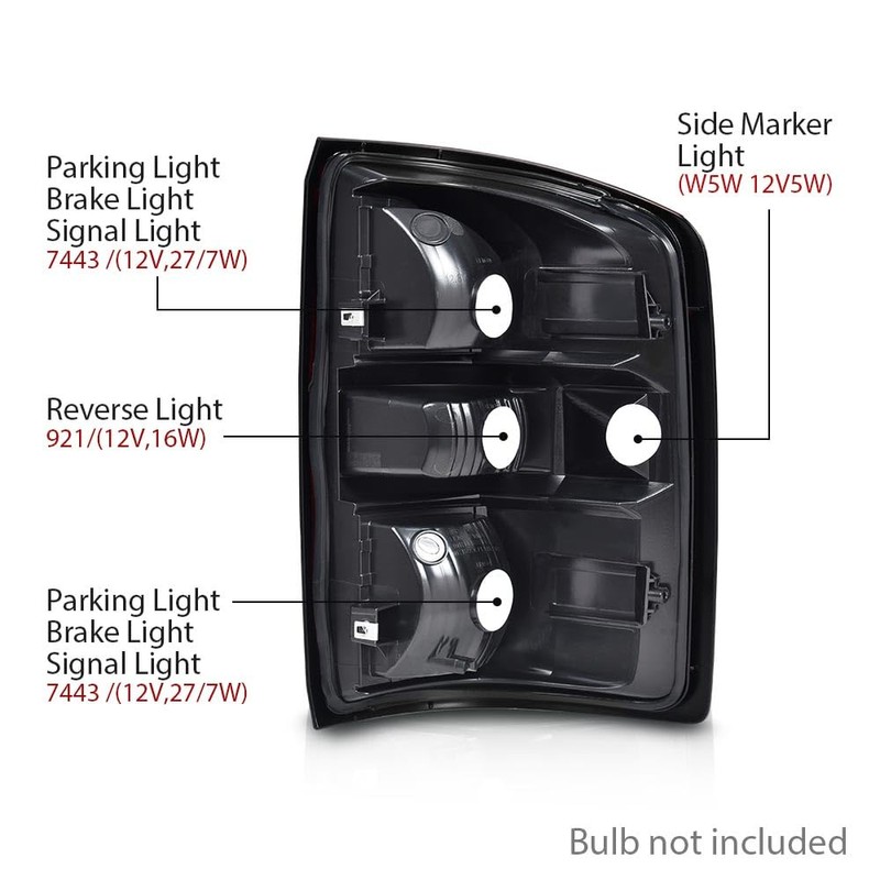 ALLGOOD Tail Lights Assembly w/o Bulbs Compatible with GMC Sierra