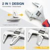 WORKPRO 2-in-1 Adjustable Wrench and Pipe Wrench, 42mm Wide Jaw,