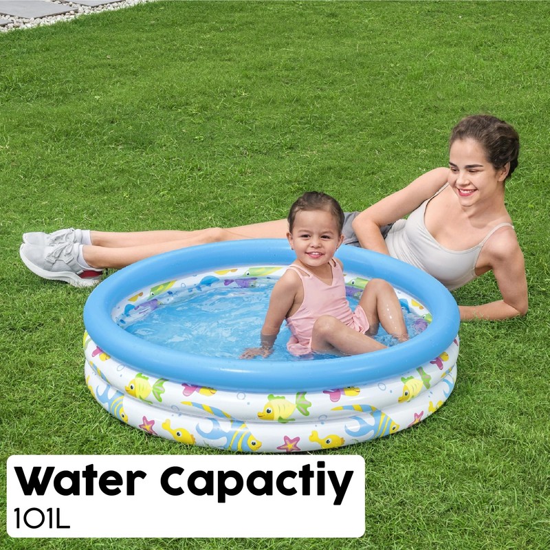 Bestway Ocean Themed Paddling Pool | Inflatable Pool for Kids,