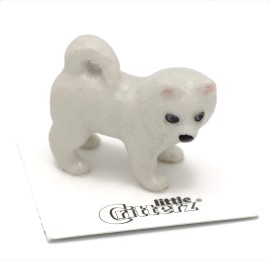 Little Critterz Dog - Eskimo Dog "Eskie" - miniature porcelain figurine