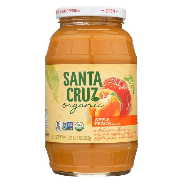 Santa Cruz Organic Apple Peach Sauce, 23 Ounce -- 12 per case.