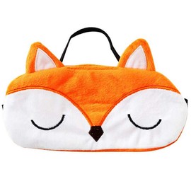 Ulife Mall Cute 3D Fox Fluffy Animal Eye Mask for Sleep Travel Breathable Eyeshade Eye Cover Eye Visor Sleeping Mask Children Adults Orange
