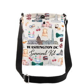 AKTAP Washington DC Souvenirs Gifts Washington DC Skyline Crossbody Bag Washington DC Survival Kit Washington DC TouristMerch (CB Washington, DC Survival Kit-HT)