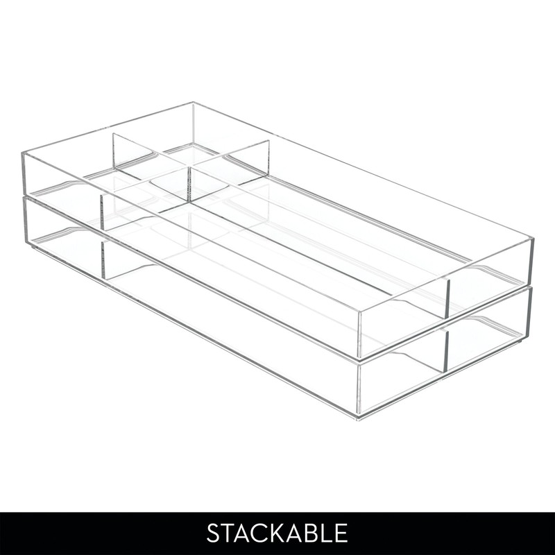 iDesign 4-Section Stackable Makeup Drawer Organizer for Cosmetics and Toiletries