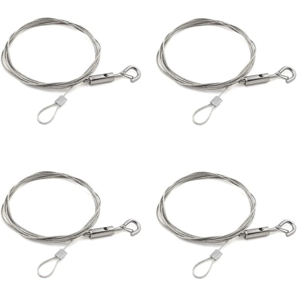 JOZMMZEOOA 4 pieces steel rope with eyelets, wire rope 1.5