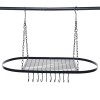 Kitchen Storage Hanging Pot Holder Pan Hanger Shelf Cookware 9-Hooks